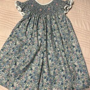 Girls Cecil & Lou cap sleeve smocked floral dress